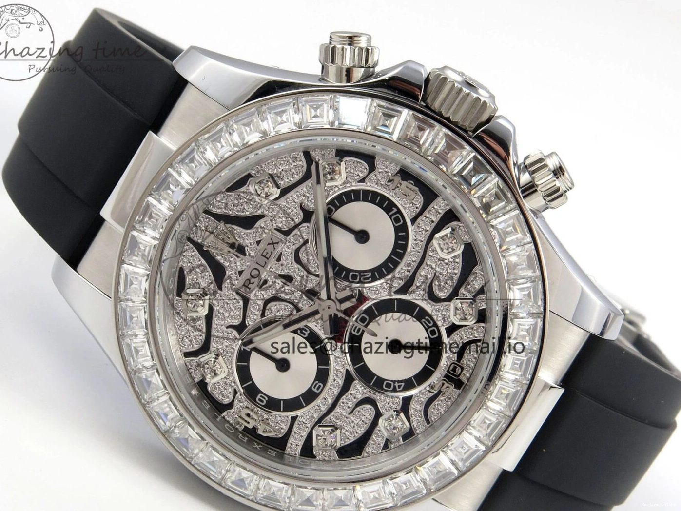0207 Elegant Daytona 116589TBR ‘Eye Of The Tiger’ SS 3CF 1:1 Best Edition Tiger Diamonds Dial on Oysterflex Strap SH4130 V2 (Mod Version) 49